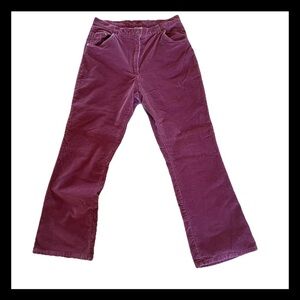 VTG Veranesi Brushed Corduroy Boot Cut Burgundy Pants Women’s 14 Western Boho